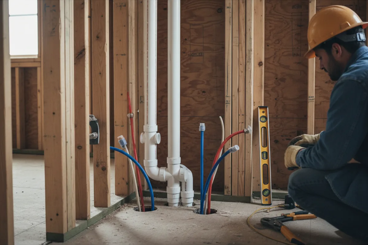 Drain and supply rough-in during Drain Cleaning in Newberry